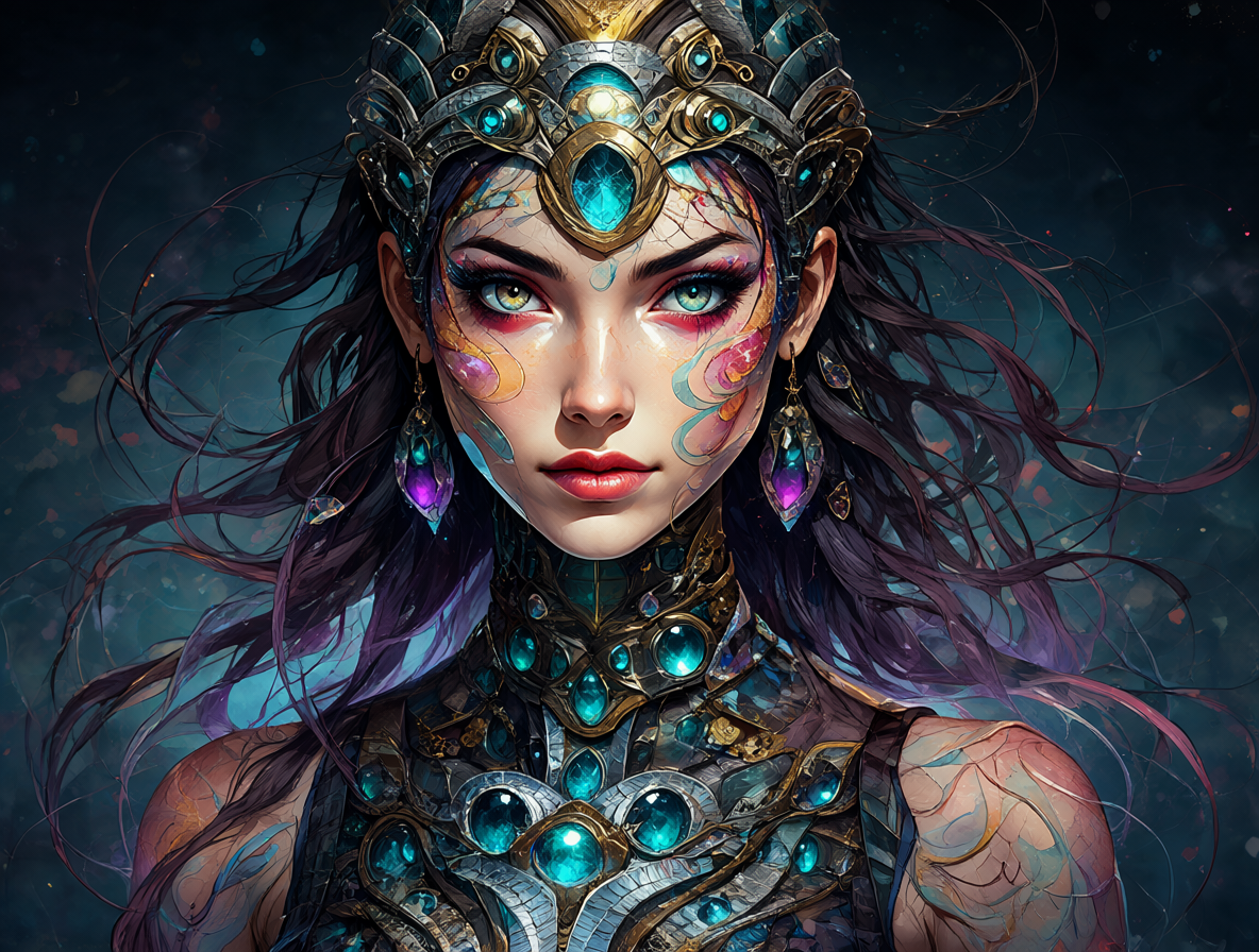 Avatar femenino de estilo digital en un entorno de alta tecnología