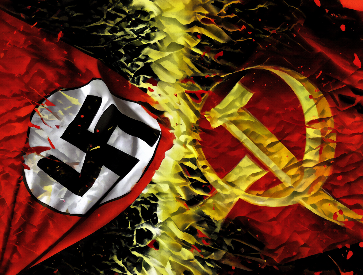 Una imagen que contrasta los símbolos nazis con los socialistas para mostrar la discrepancia en sus nombres.