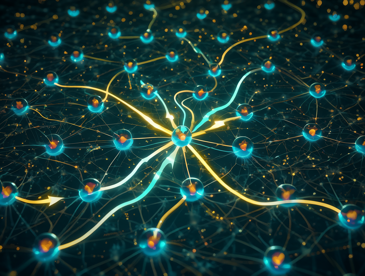 Diagrama de una red neuronal procesando datos