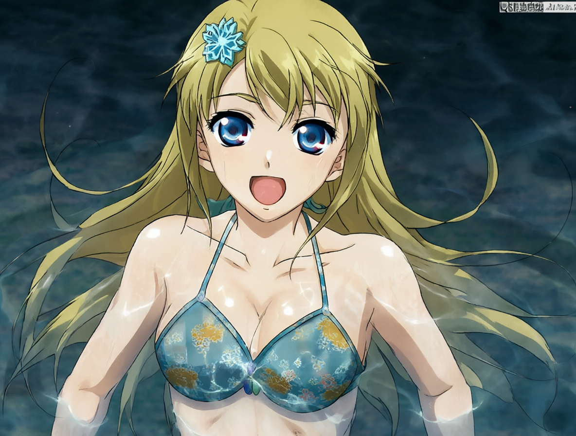 Imagen mostrando al cantante Misono con un bikini similar al personaje Lum.
