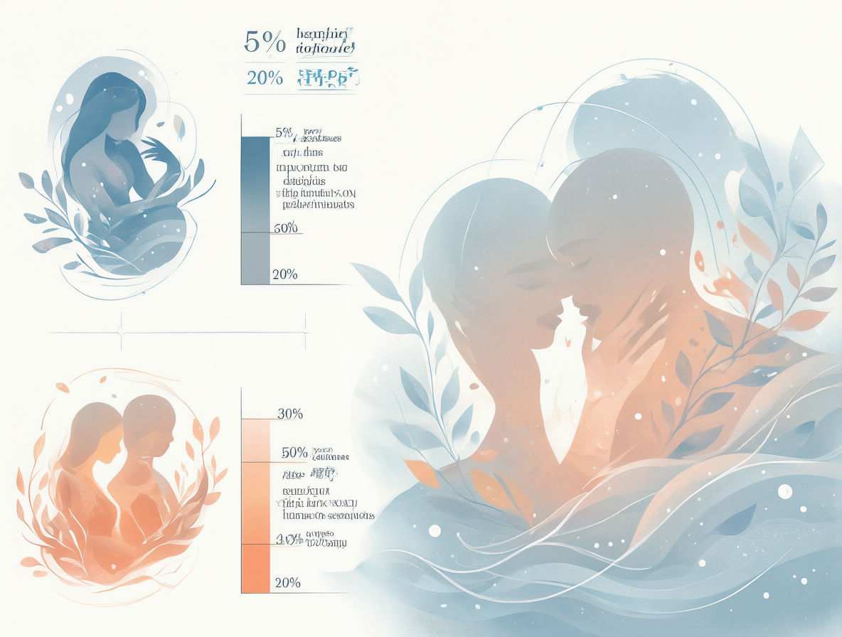 Infografía mostrando estadísticas sobre la pérdida de virginidad entre hombres y mujeres.