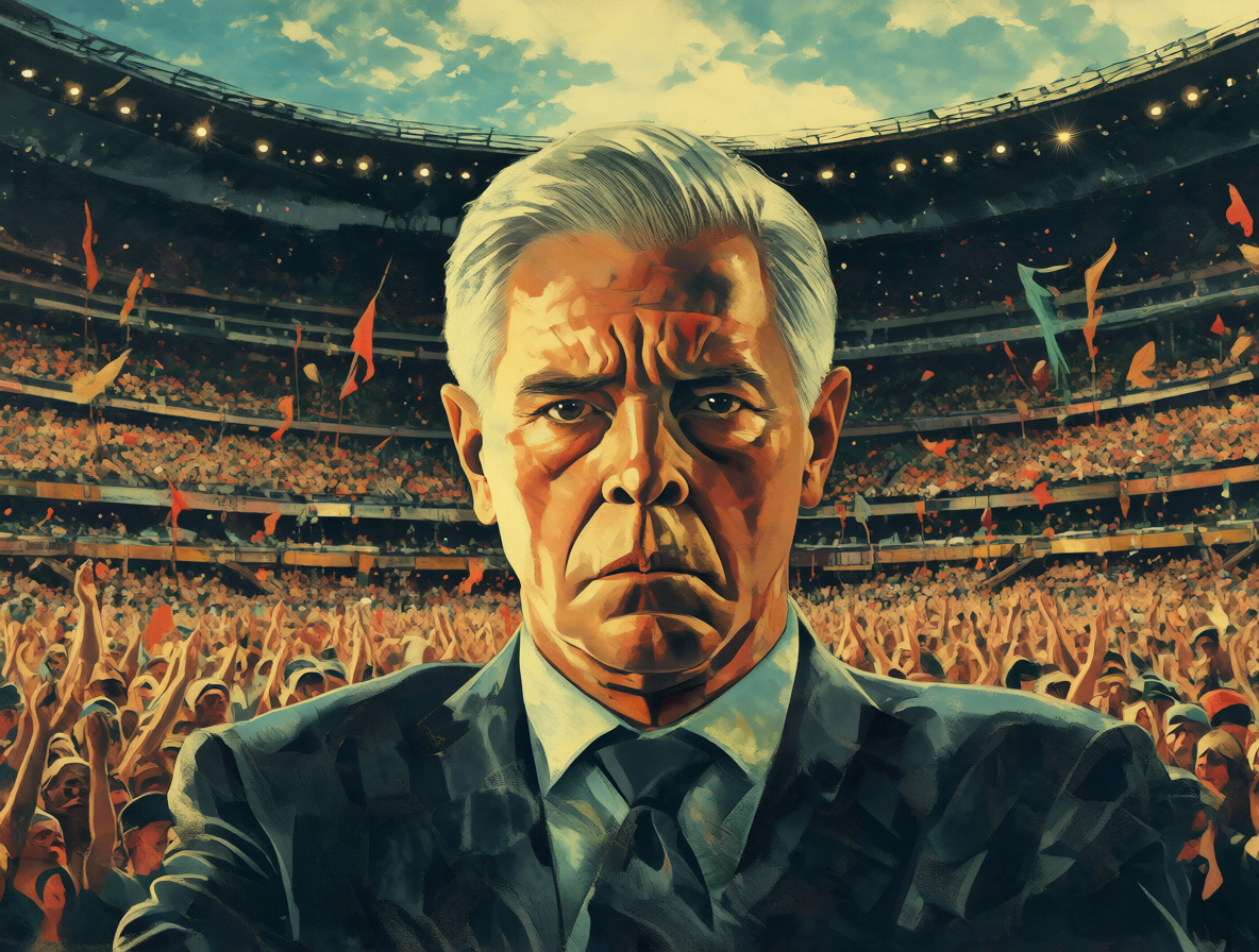 Un líder político frente a una multitud.