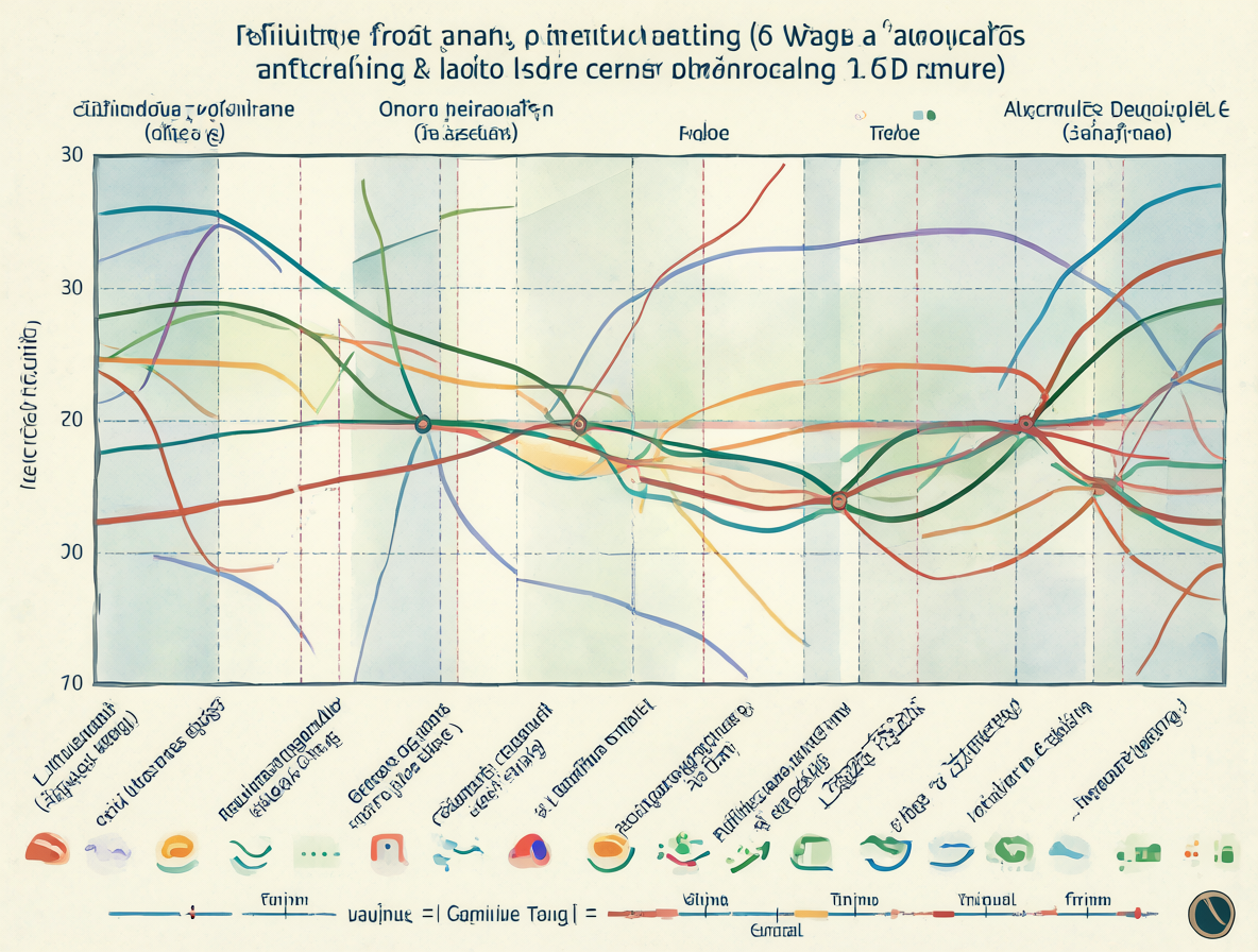 Diagrama mostrando el crecimiento intelectual similar entre hombres y mujeres a lo largo de las décadas