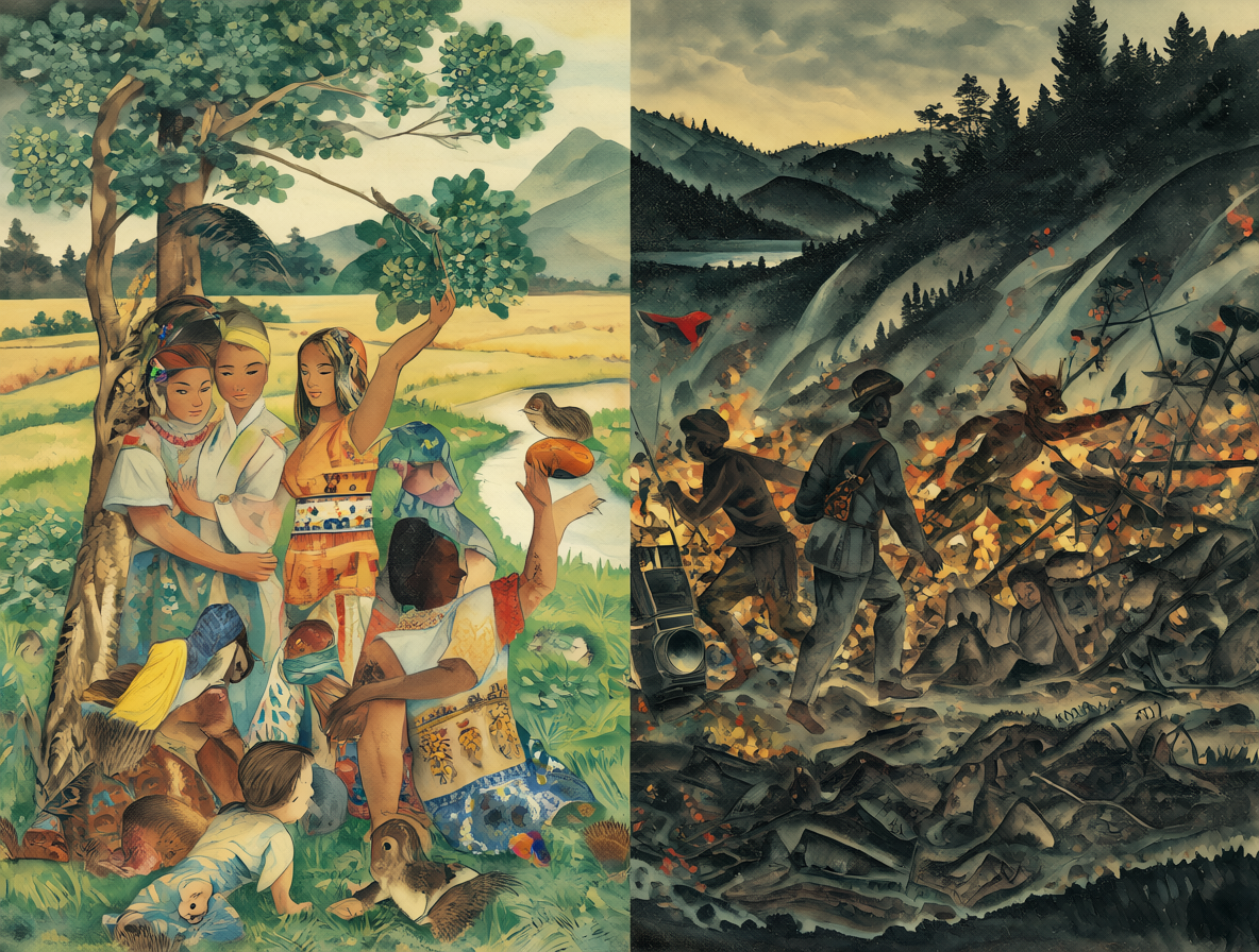 Imagen dividida mostrando pros y contras históricos