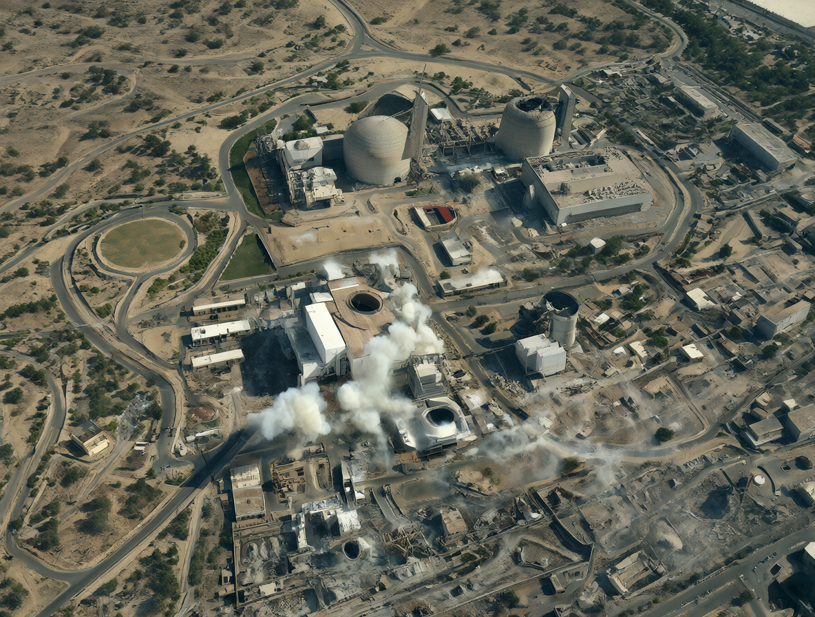 Imagen del impacto del bombardeo sobre las instalaciones nucleares iraníes