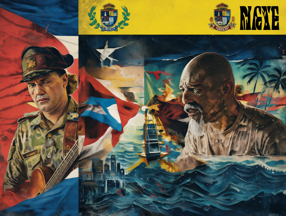Comparación visual entre el sistema cubano y el venezolano, enfocándose en la represión política y las élites.