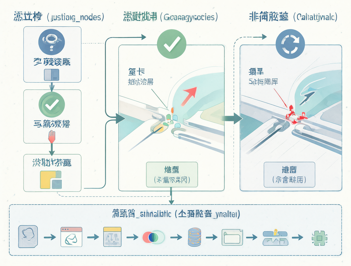 A step-by-step visual guide showing the process of backing up and resolving conflicts in an AI workflow environment.