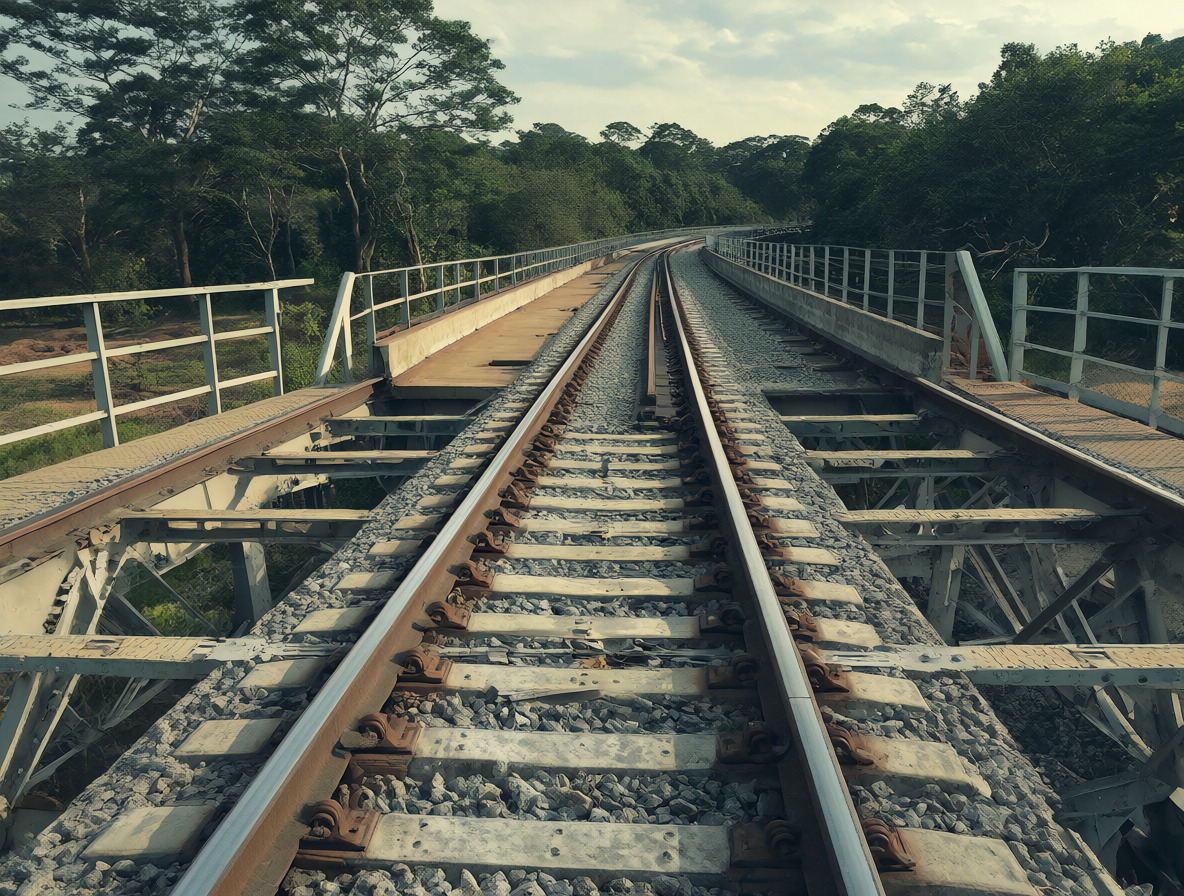 Estructura de un puente ferroviario sin barandas