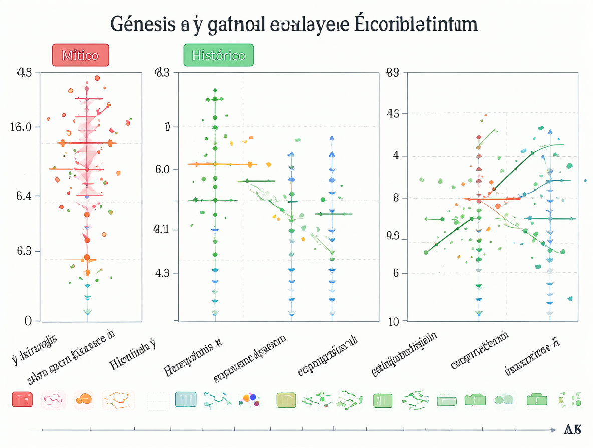 Gráfico mostrando el cambio entre textos míticos e históricos en la Biblia