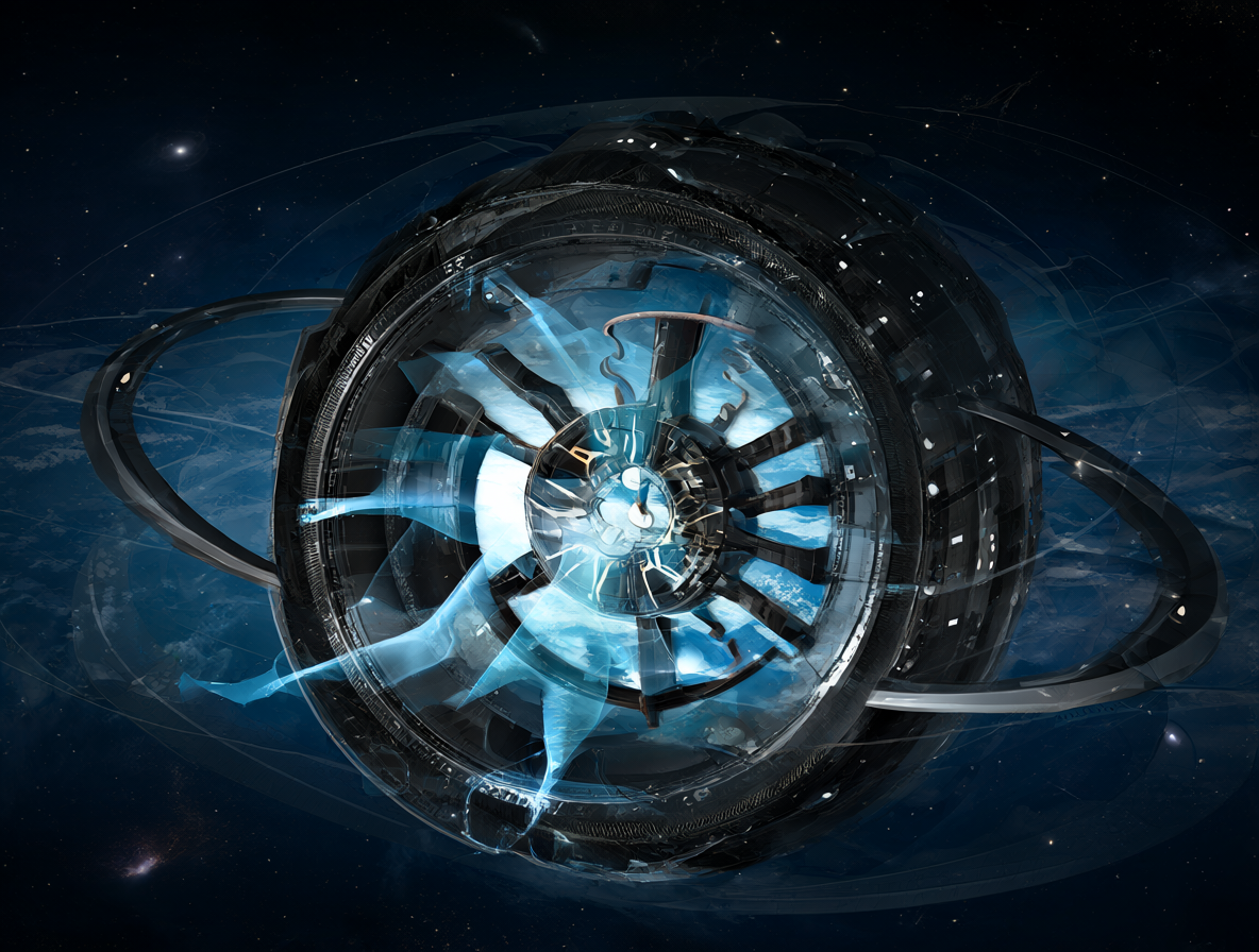 Dispositivo de teletransportación sci-fi con error