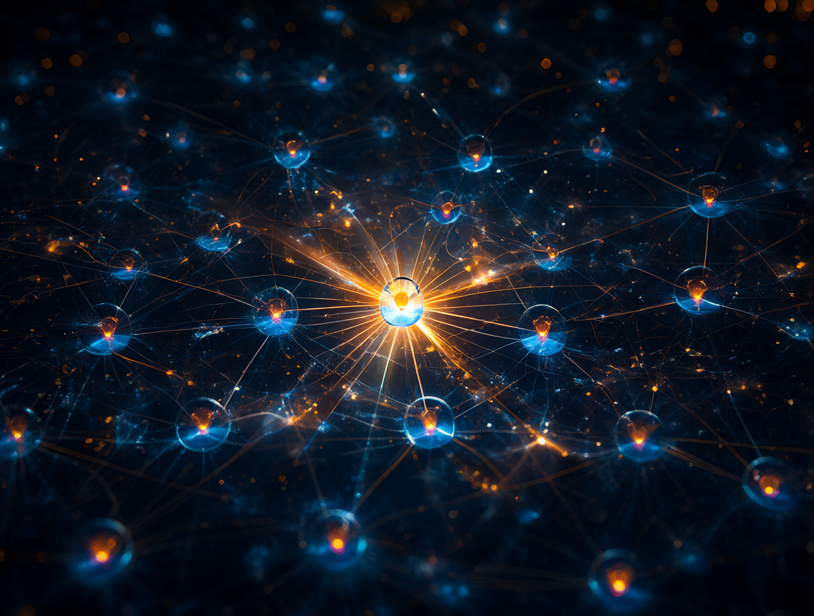 Diseño abstracto brillante representando el éxito en redes sociales.