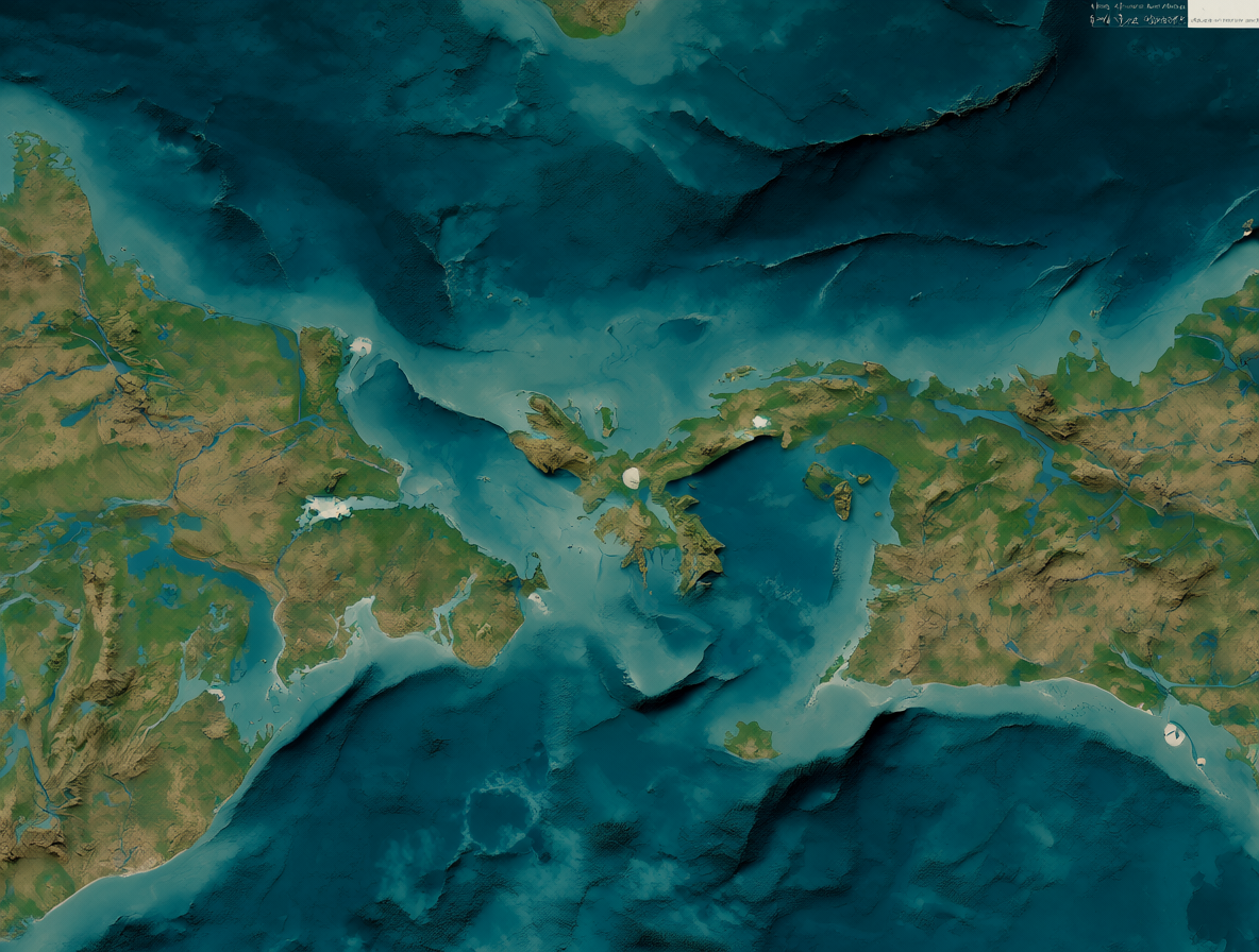 Mapa geográfico detallado de dos océanos separados por una masa terrestre emergida en el istmo de Panamá.