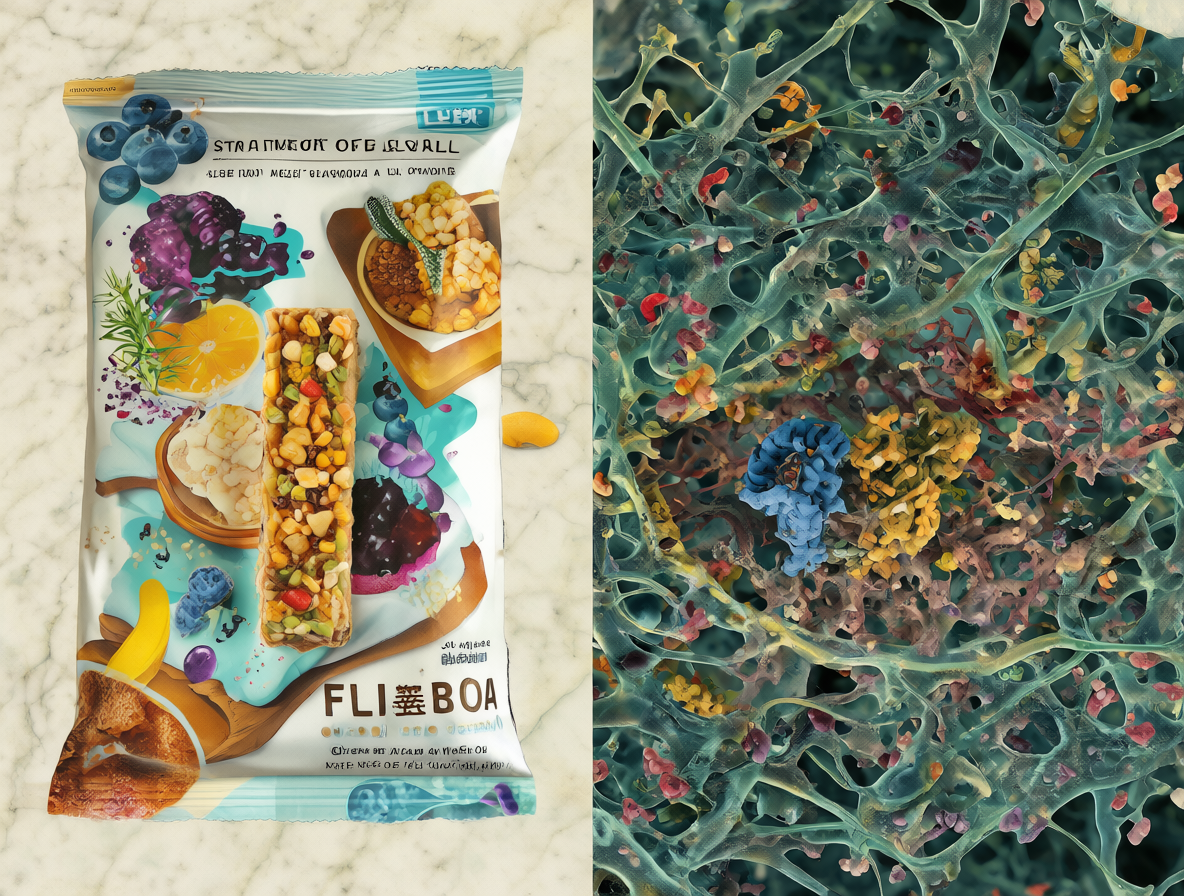 Imagen comparativa mostrando una barra de proteína normal junto a una vista microscópica de priones mal plegados en tejido nervioso.