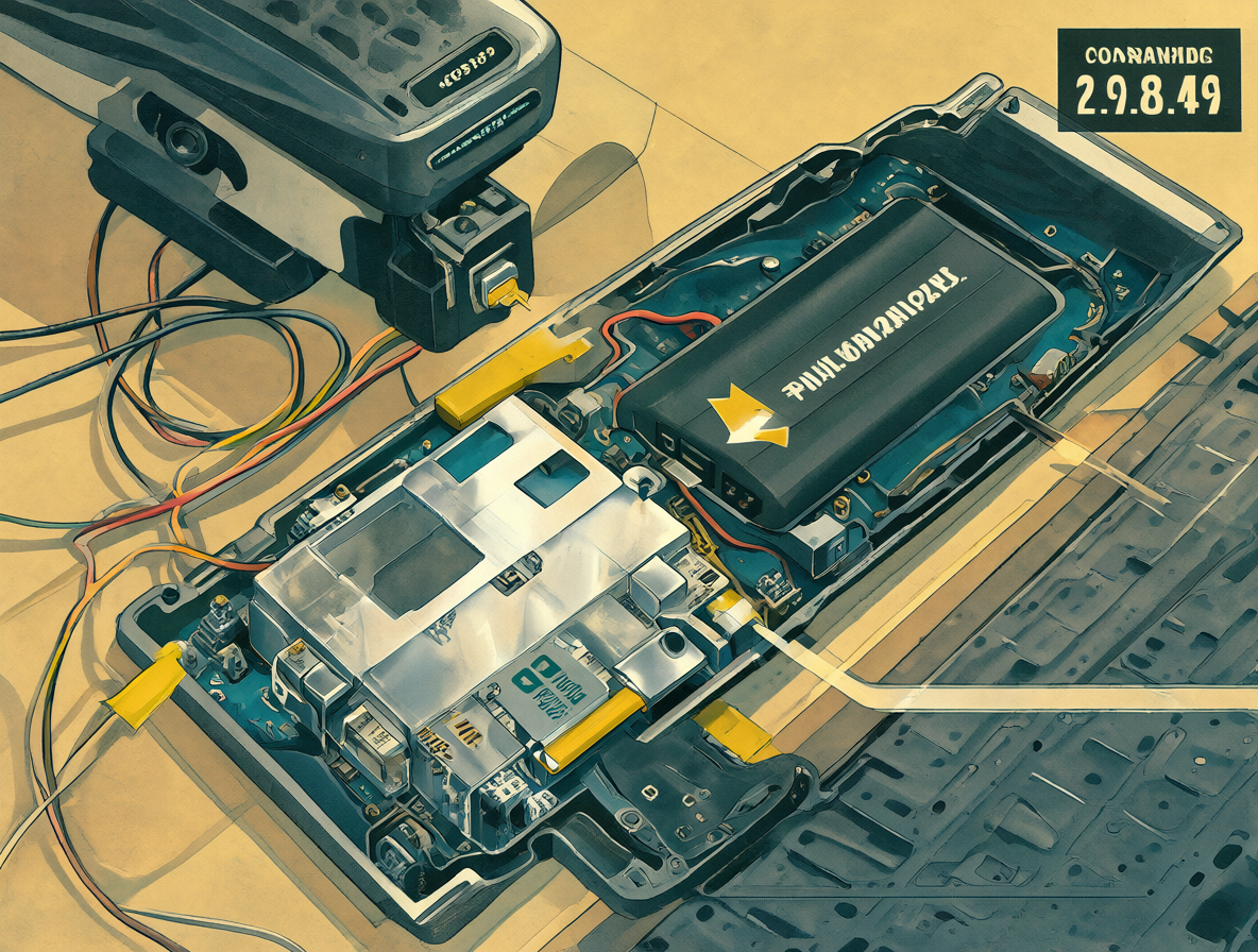 Esquema de conversión de voltaje de un cargador a una laptop.