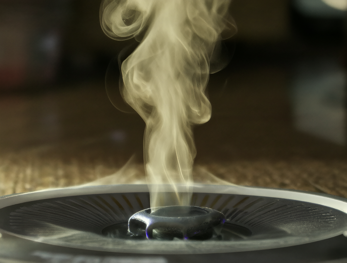 Humidificador emitiendo vapor para aliviar la congestión