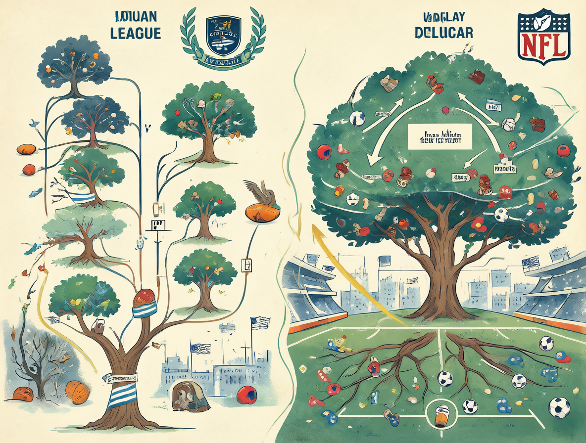 Infografía comparativa de los orígenes históricos del rugby y el fútbol americano
