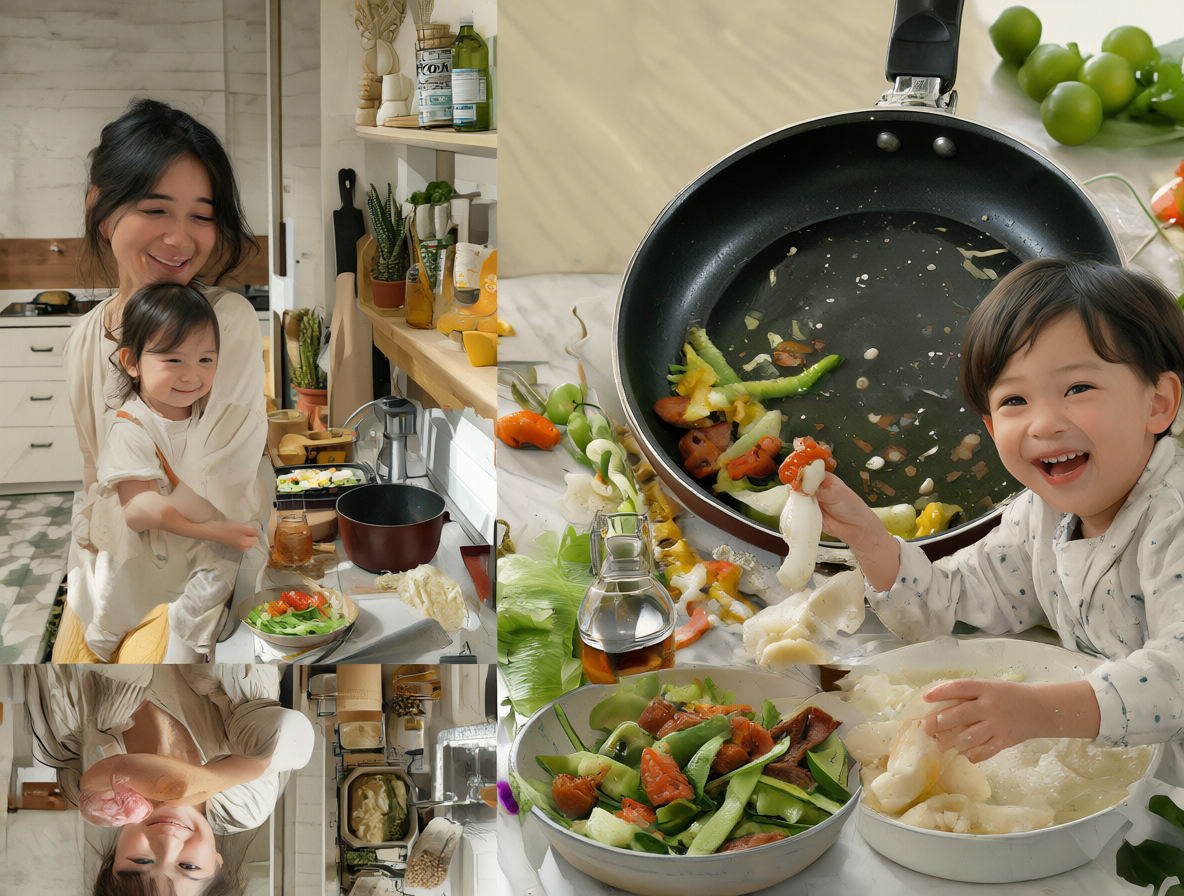 Foto de cocina familiar usando sartenes seguras.