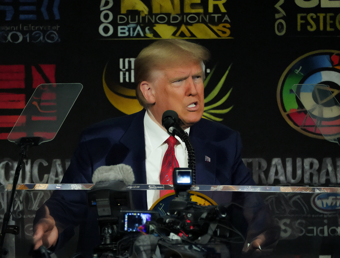 Trump rodeado de medios mientras utiliza tácticas de distracción