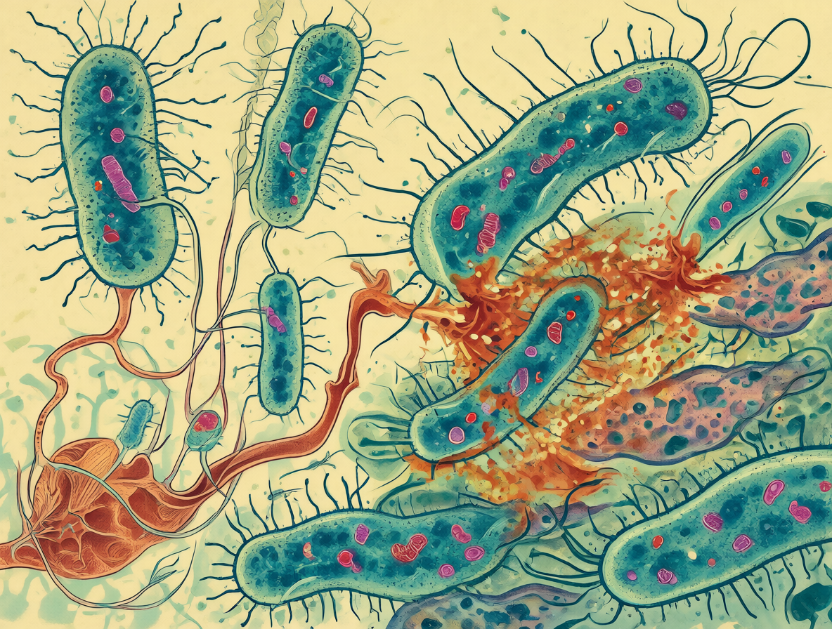 Bacteria Klebsiella pneumoniae infectando el sistema urinario y los riñones.