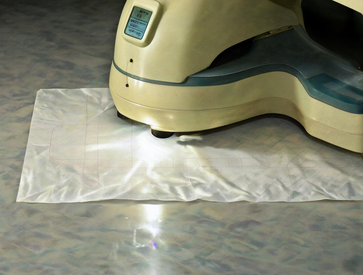 Plancha doméstica presionando una hoja de papel impreso sobre una mesa.