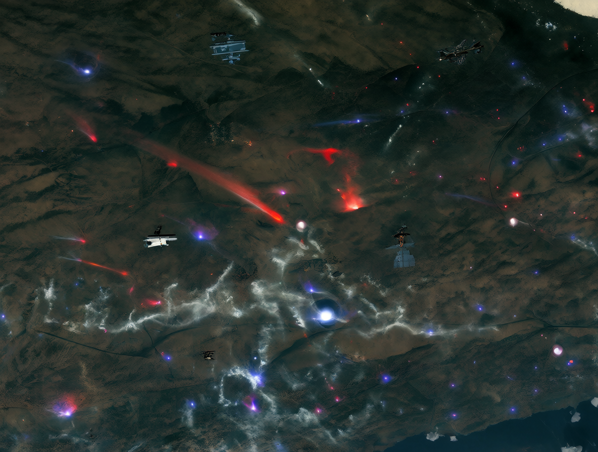 Representación visual de fenómenos atmosféricos luminosos detectados por aeronaves
