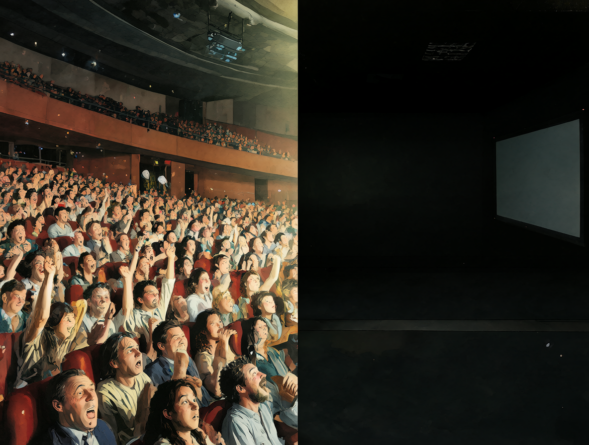 Imagen contrastante mostrando el éxito comercial de Avatar versus su falta de arraigo en la cultura popular.