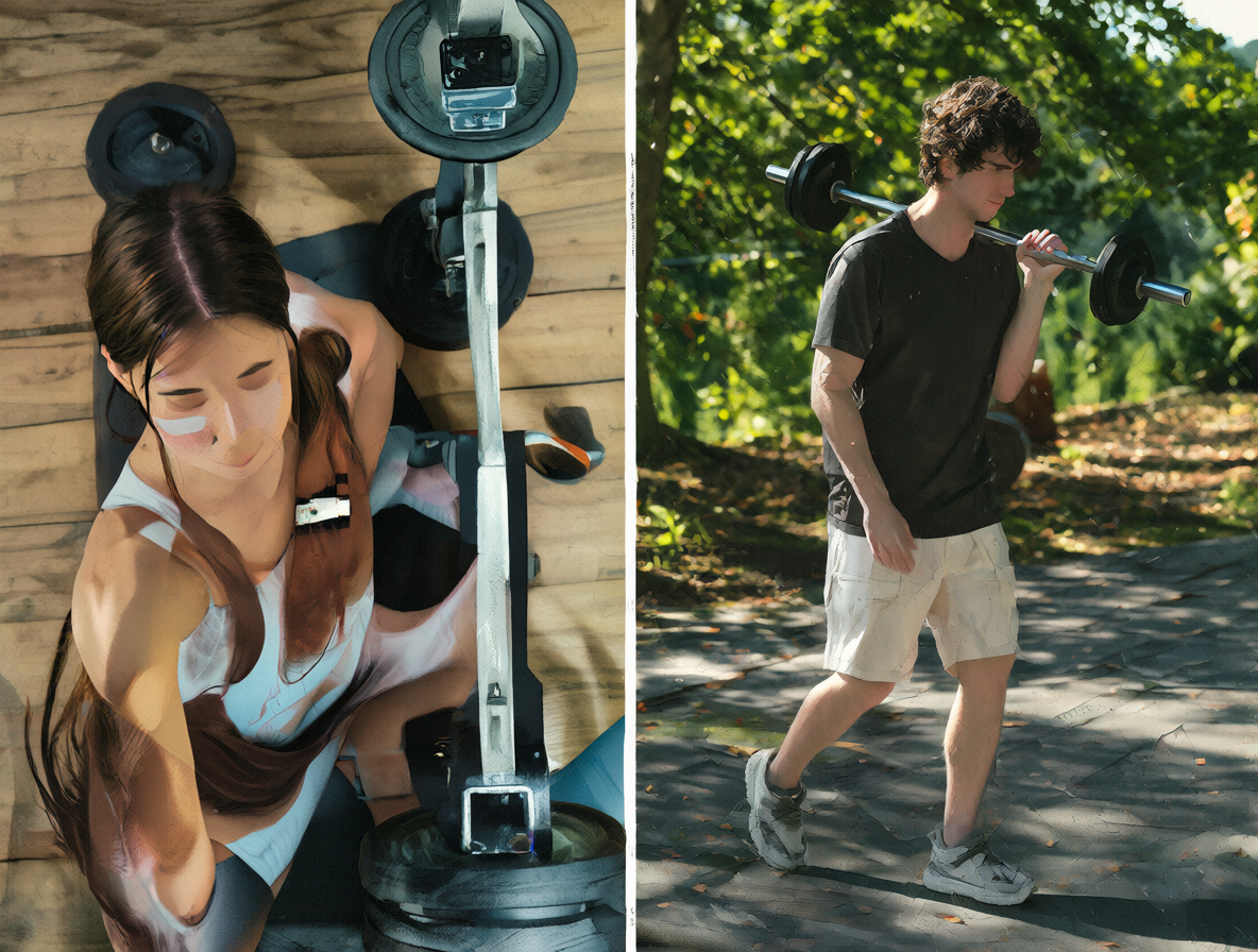 Comparación visual entre entrenamiento de fuerza y caminata.