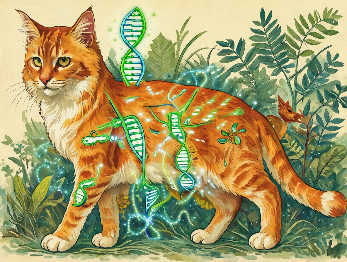 Gatos naranjas con marcadores genéticos visibles