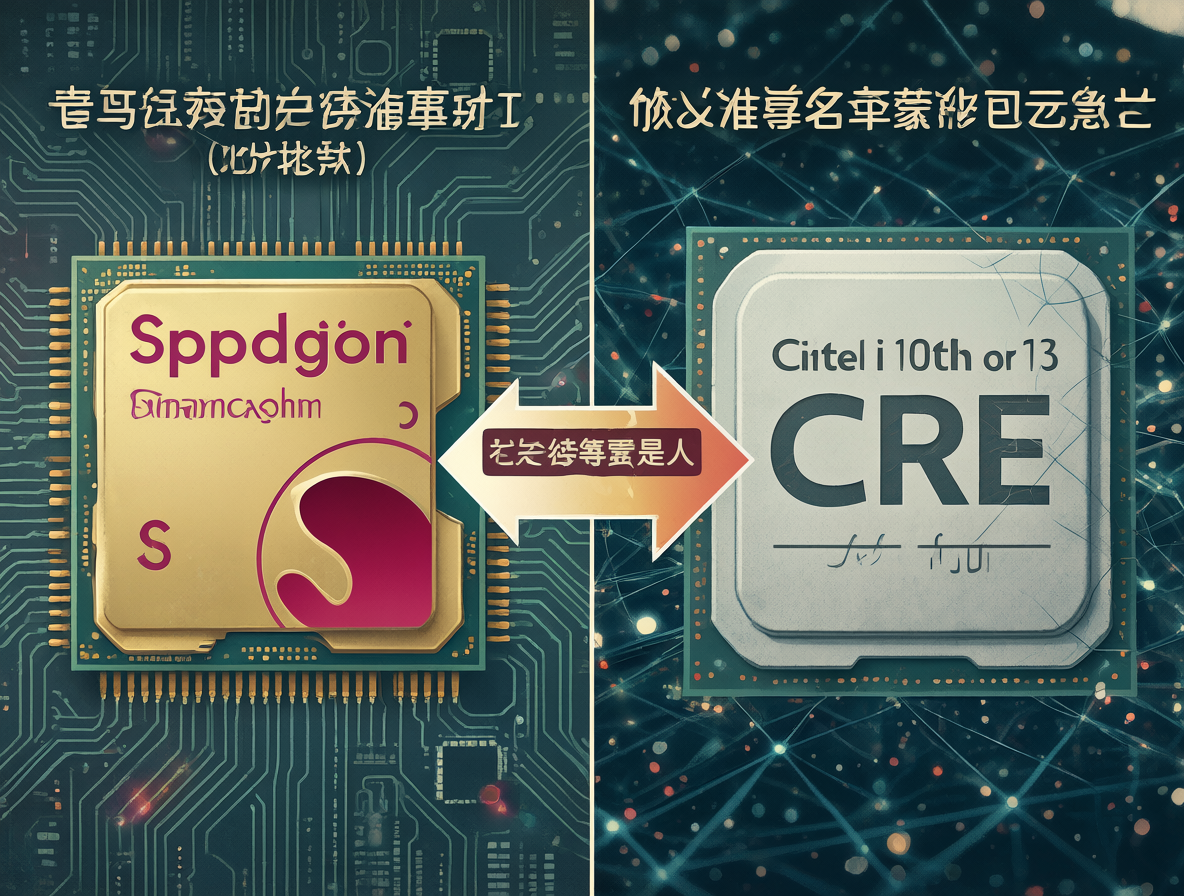 Imagen comparativa mostrando la equivalencia entre un procesador de celular y una CPU Intel Core i3 antigua.