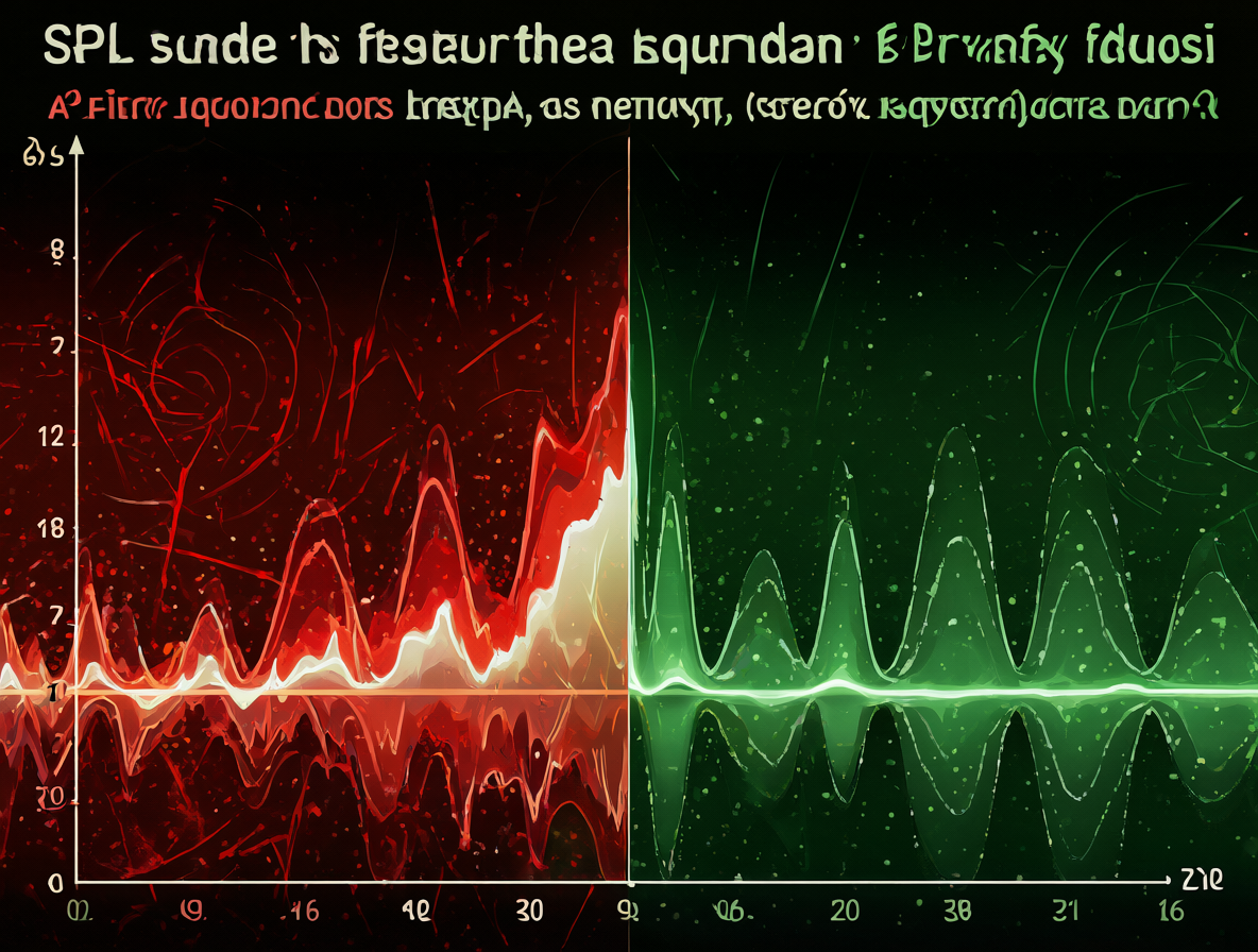 Gráfico comparativo de dos medidores de nivel de presión sonora mostrando la diferencia entre caos y claridad.