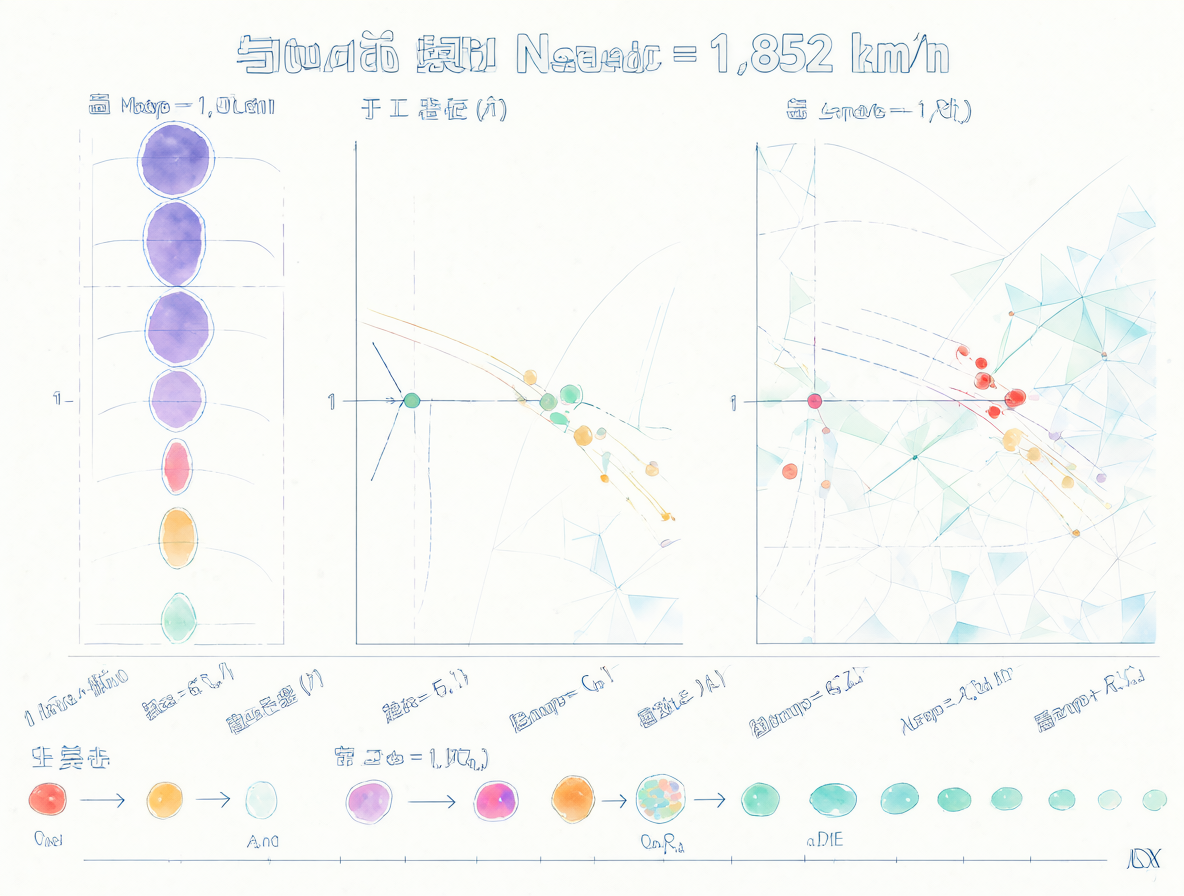 Gráfico de conversión de unidades de velocidad: 1 Nudo es igual a 1,852 km/h.