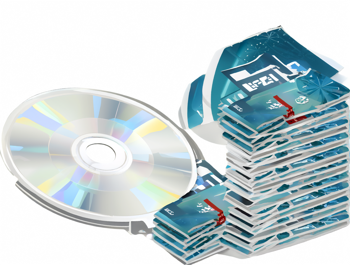 Ilustración técnica con un CD plateado junto a iconos de archivos FLAC.
