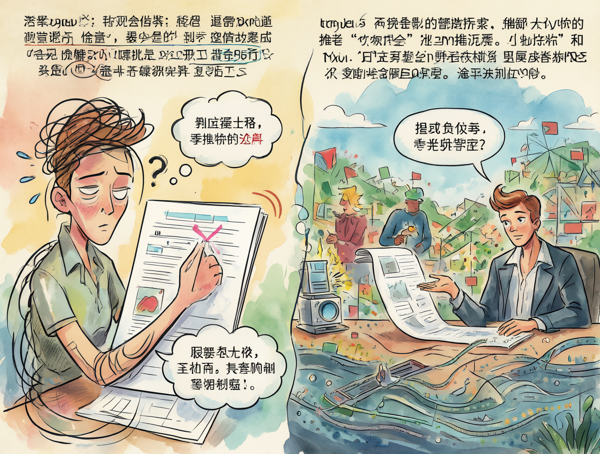 A split-screen showing two different ways of handling document work.