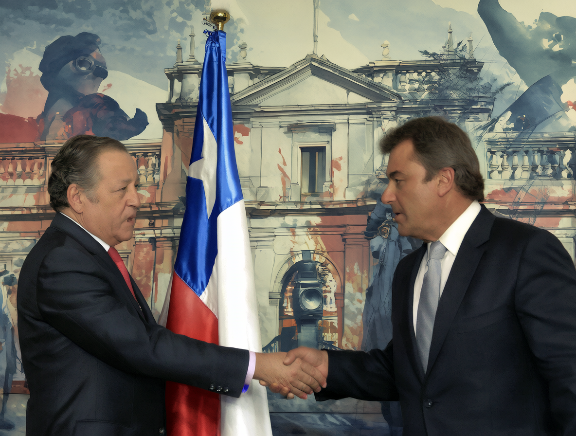 Eduardo Frei y José Antonio Kast en una reunión política.