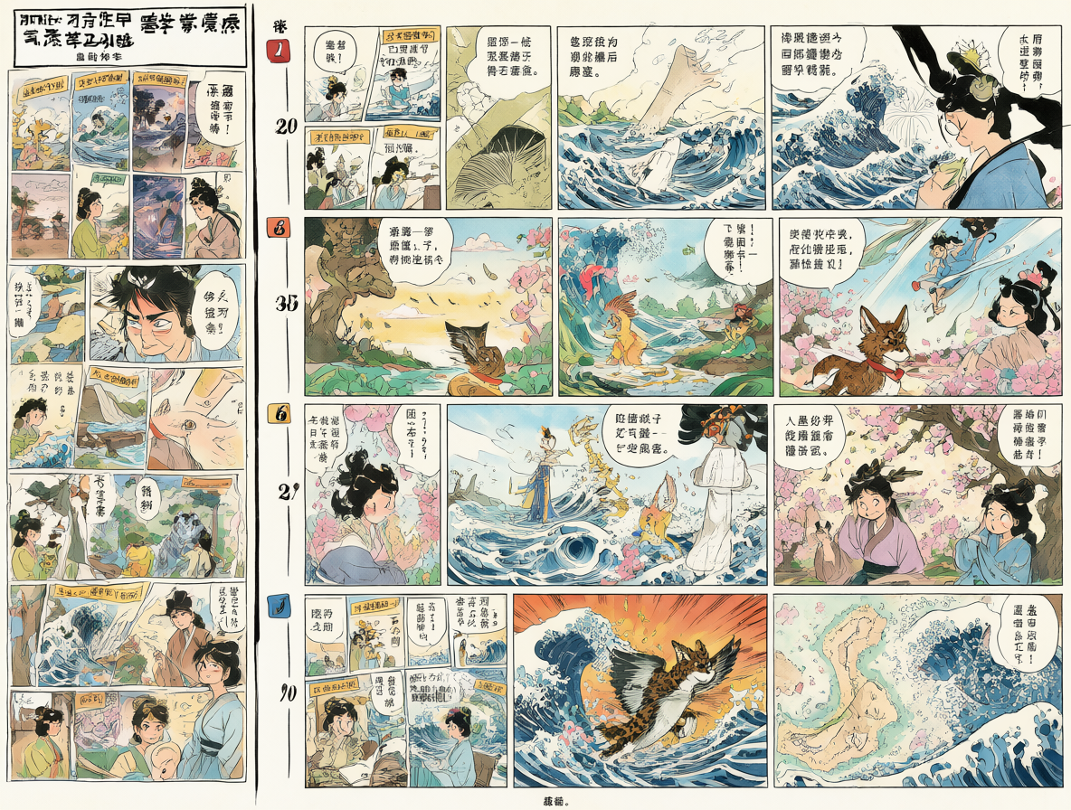 Infografía vertical con una línea de tiempo de la traducción de cómics en Japón.