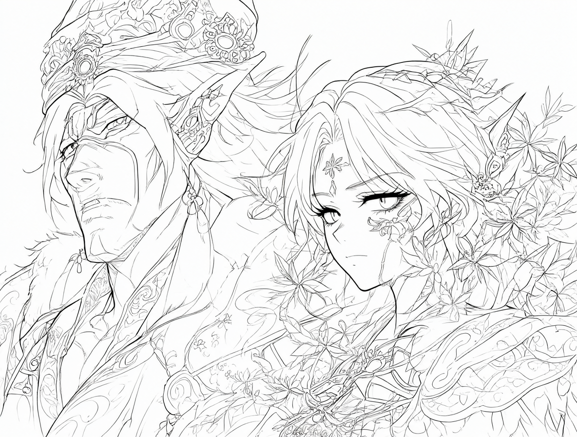 Página de manga en blanco y negro lista para ser coloreada con IA.