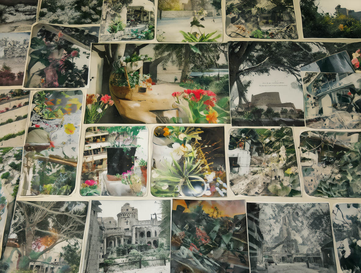 Detalle de la sección de notas y fotos turísticas del calendario