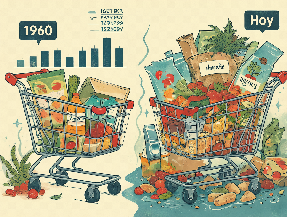 Ilustración comparativa del costo de vida y los índices de inflación para demostrar cómo se calcula el poder adquisitivo real.