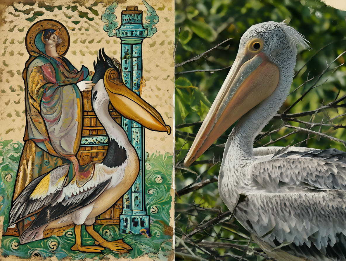 Contraste entre el símbolo medieval del pelícano piadoso y la realidad biológica de las aves.
