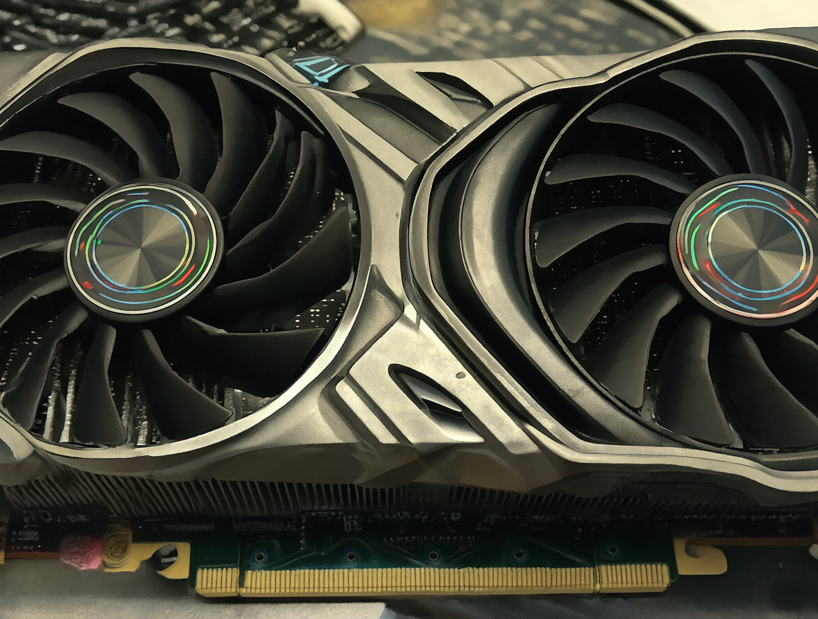 Vista detallada del sistema de refrigeración de una GPU