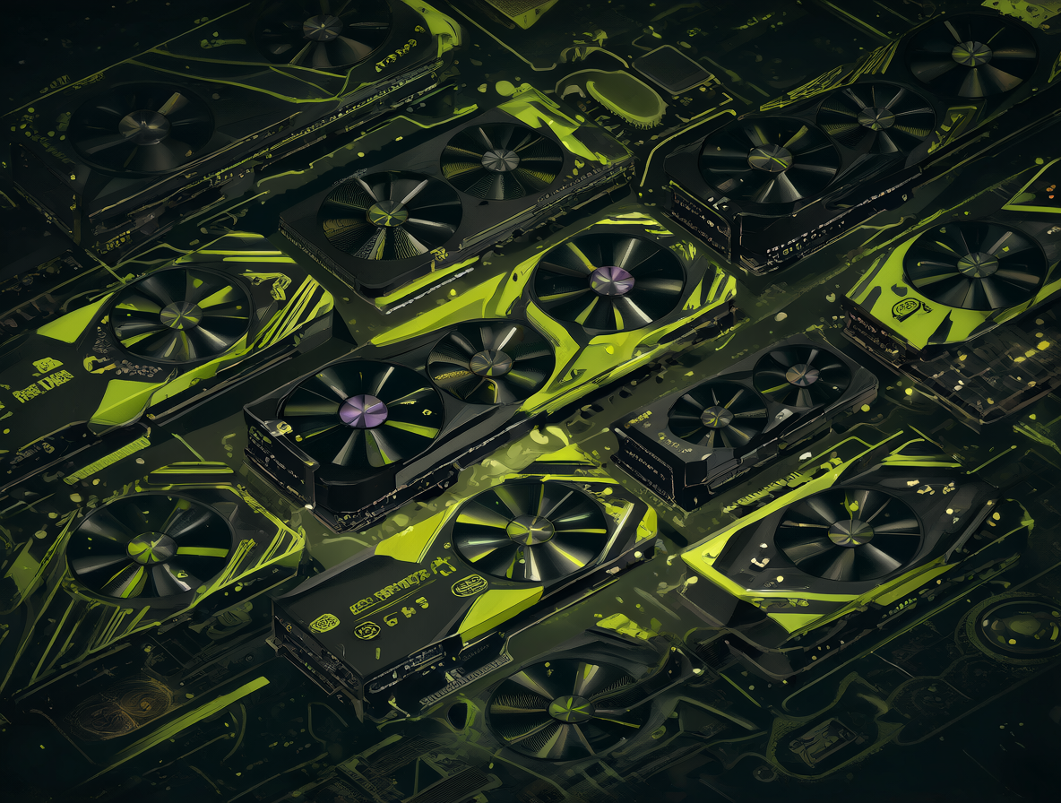 Ilustración de tarjetas gráficas NVIDIA RTX con 16 GB de VRAM