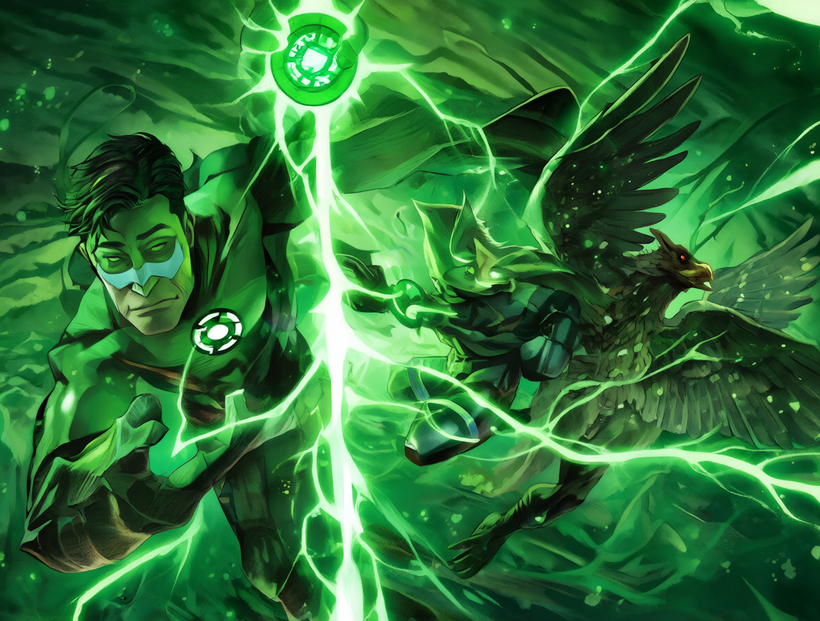 Imagen mostrando a Green Lantern y Hawkman