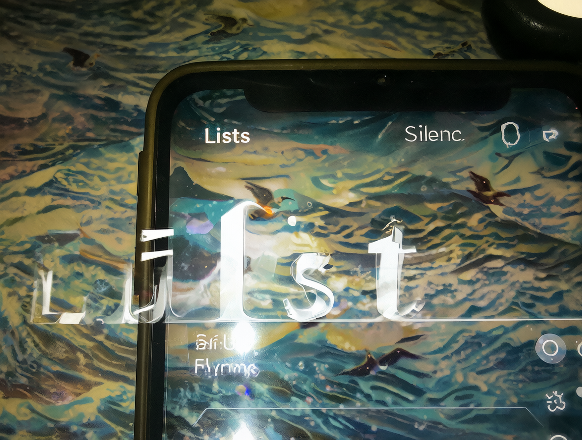 Pantalla de un teléfono mostrando las funciones de listas y silencio del feed.