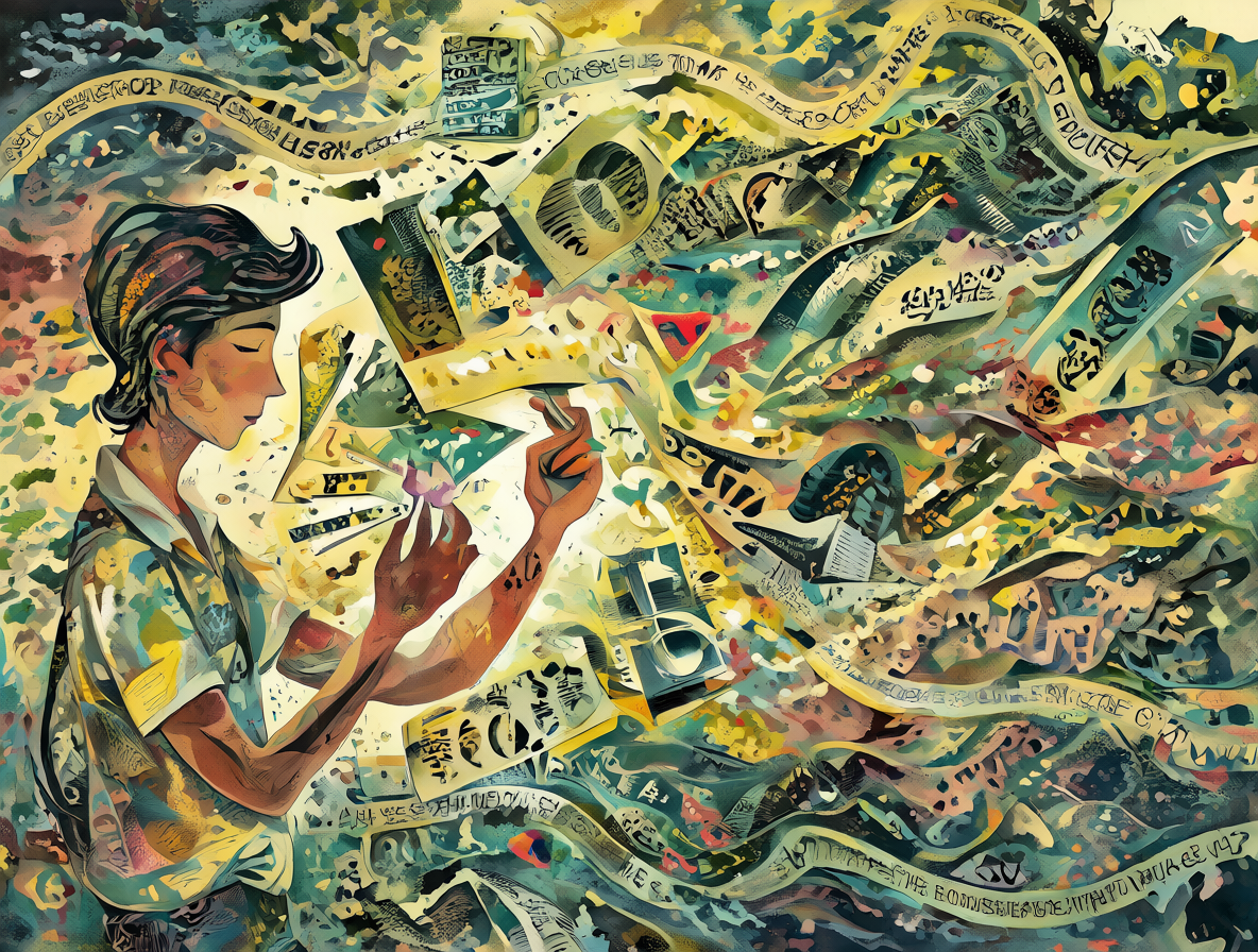 Ilustración sobre la traducción de letras y frases.