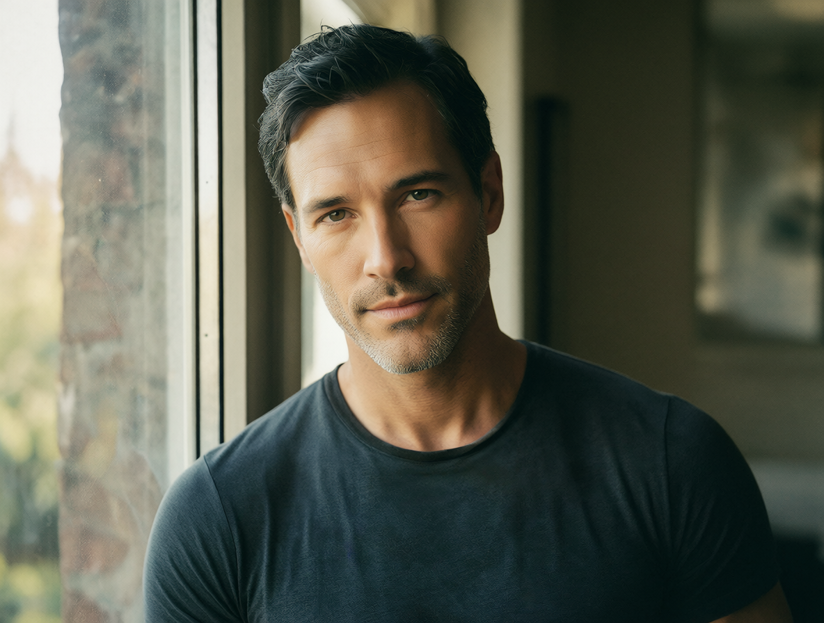 Portrait of an attractive man in soft natural light