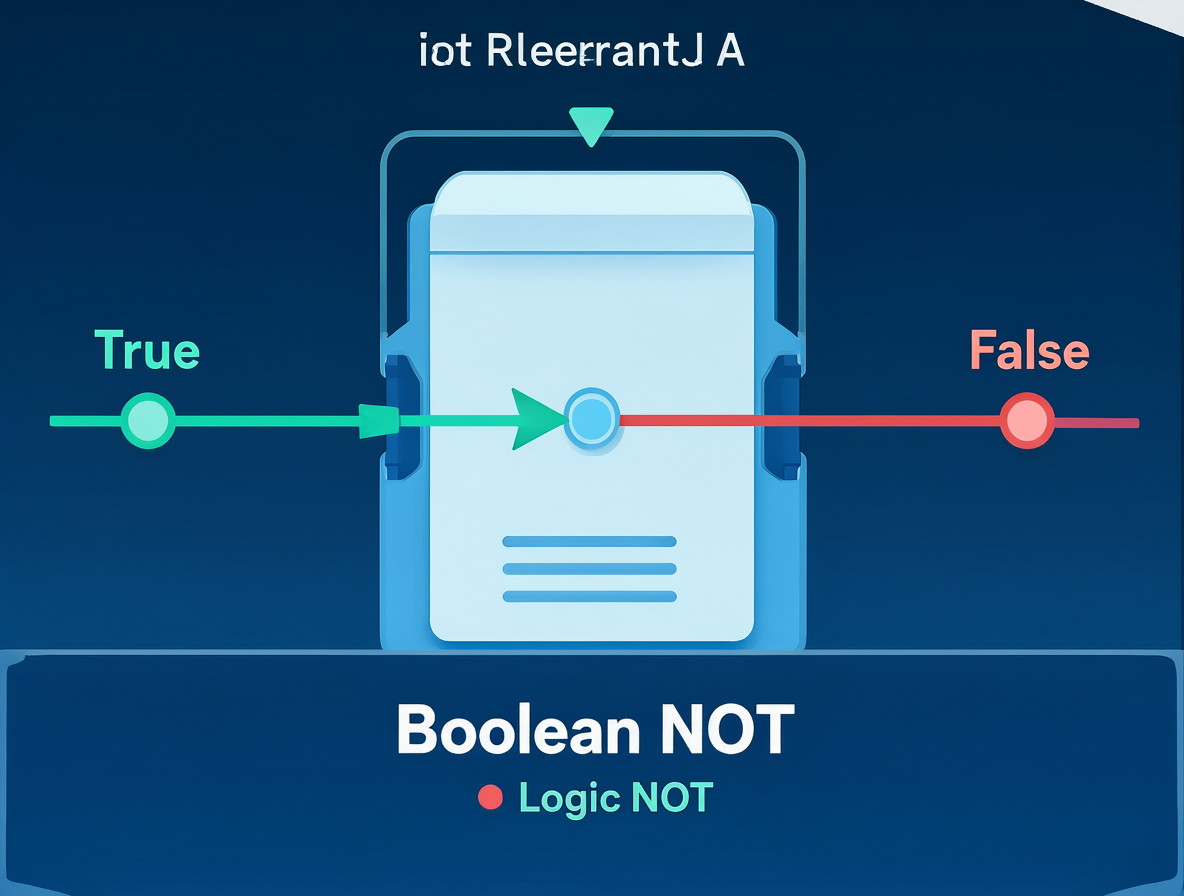 Diagrama técnico mostrando un nodo de lógica que invierte un valor booleano de verdadero a falso dentro de una interfaz de flujo de trabajo.