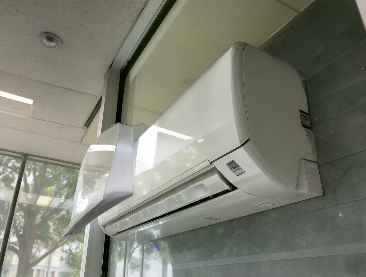 Equipo de aire acondicionado split de 9000 BTU instalado en una pared