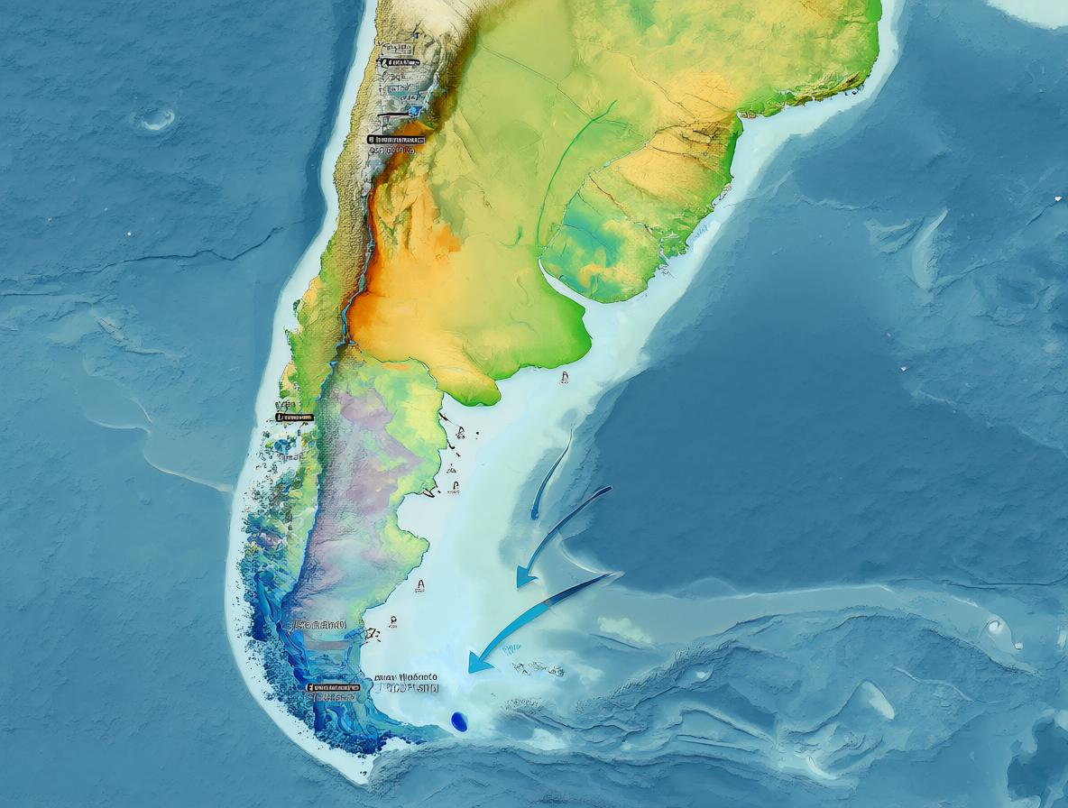 Mapa climático de Chile mostrando Temuco, Osorno y Aysén con sus respectivas temperaturas