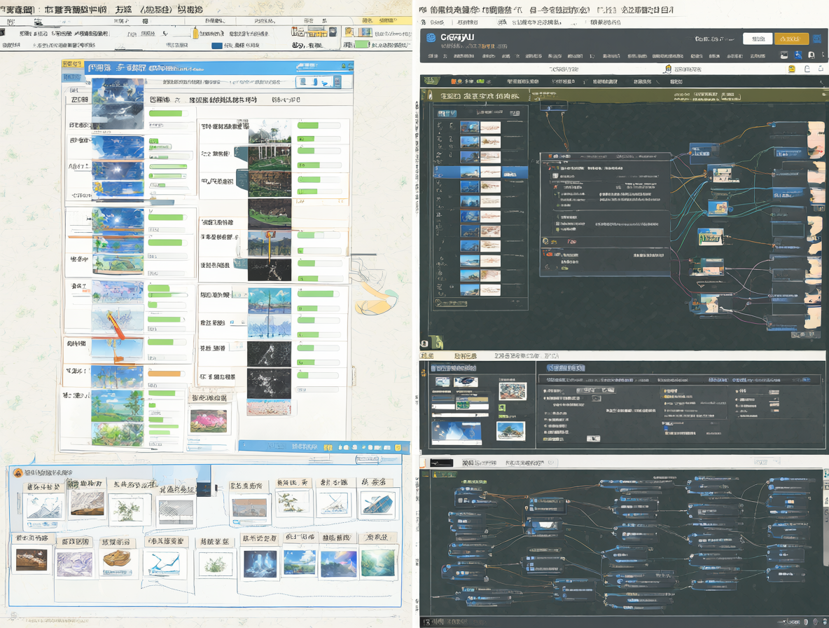 Imagen mostrando la diferencia entre las interfaces de dos programas de generación de imágenes, destacando cómo uno lista muchos modelos y el otro se centra en el flujo de trabajo manual.