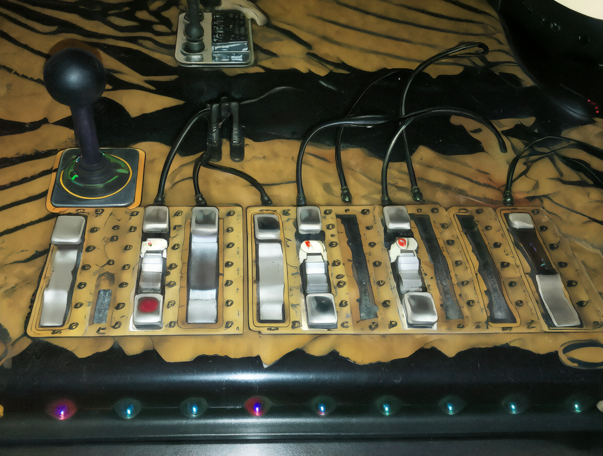 Panel de control con switches y rodillos